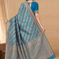 Rajwada Blue Woven Banarasi Silk Saree With unstitched Blouse For Women