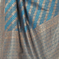Rajwada Blue Woven Banarasi Silk Saree With unstitched Blouse For Women