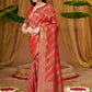 Rajwada Red Woven Banarasi Silk Saree With unstitched Blouse For Women