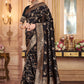 Rajwada Black Woven Banarasi Silk Saree With Unstitched Blouse For Women