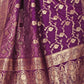 Rajwada Purple Woven Banarasi Silk Saree With unstitched Blouse For Women