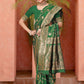 Rajwada Green Woven Banarasi Silk Saree With unstitched Blouse For Women