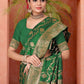 Rajwada Green Woven Banarasi Silk Saree With unstitched Blouse For Women