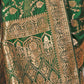 Rajwada Green Woven Banarasi Silk Saree With unstitched Blouse For Women