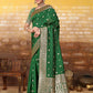 Rajwada Green Banarasi Woven Saree With Unstitched Blouse For Women