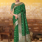 Rajwada Green Banarasi Woven Saree With Unstitched Blouse For Women