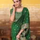 Rajwada Green Banarasi Woven Saree With Unstitched Blouse For Women