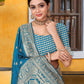 Rajwada Blue Banarasi Woven Saree With Unstitched Blouse For Women