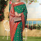 Rajwada Green Woven Banarasi Silk Saree With unstitched Blouse For Women