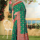 Rajwada Green Woven Banarasi Silk Saree With unstitched Blouse For Women