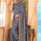 Rajwada Grey Woven Banarasi Silk Saree With unstitched Blouse For Women