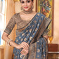 Rajwada Grey Woven Banarasi Silk Saree With unstitched Blouse For Women