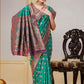 Rajwada Teal Woven Banarasi Silk Saree With unstitched Blouse For Women