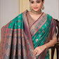 Rajwada Teal Woven Banarasi Silk Saree With unstitched Blouse For Women