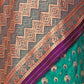 Rajwada Teal Woven Banarasi Silk Saree With unstitched Blouse For Women