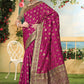 Rajwada Magenta Woven Banarasi Silk Saree With unstitched Blouse For Women