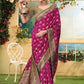 Rajwada Magenta Woven Banarasi Silk Saree With unstitched Blouse For Women