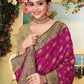 Rajwada Magenta Woven Banarasi Silk Saree With unstitched Blouse For Women