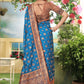 Rajwada Blue Woven Banarasi Silk Saree With Unstitched Blouse For Women