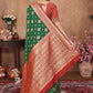Rajwada Green Woven Banarasi Silk Saree With Unstitched Blouse For Women