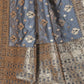 Rajwada Grey Woven Banarasi Silk Saree With Unstitched Blouse For Women