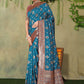Rajwada Blue Woven Banarasi Silk Saree With unstitched Blouse For Women