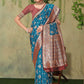 Rajwada Blue Woven Banarasi Silk Saree With unstitched Blouse For Women