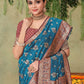 Rajwada Blue Woven Banarasi Silk Saree With unstitched Blouse For Women