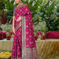Rajwada Purple Woven Banarasi Silk Saree With Unstitched Blouse For Women