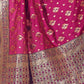 Rajwada Purple Woven Banarasi Silk Saree With Unstitched Blouse For Women