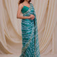 Rajwada Sea Green Embroidered Georgette Saree With Unstitched Blouse For Women