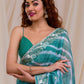 Rajwada Sea Green Embroidered Georgette Saree With Unstitched Blouse For Women