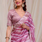 Rajwada Mauve Embroidered Georgette Saree With Unstitched Blouse For Women