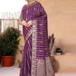 Rajwada Purple Woven Banarasi Silk Saree With Unstitched Blouse For Women