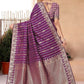 Rajwada Purple Woven Banarasi Silk Saree With Unstitched Blouse For Women