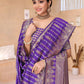 Rajwada Purple Woven Banarasi Silk Saree With Unstitched Blouse For Women
