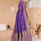 Rajwada Purple Woven Banarasi Silk Saree With Unstitched Blouse For Women