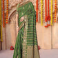 Rajwada Green Woven Banarasi Silk Saree With Unstitched Blouse For Women