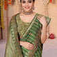 Rajwada Green Woven Banarasi Silk Saree With Unstitched Blouse For Women