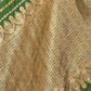 Rajwada Green Woven Banarasi Silk Saree With Unstitched Blouse For Women