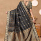 Rajwada Black Woven Banarasi Silk Saree With Unstitched Blouse For Women