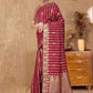 Rajwada Maroon Woven Banarasi Silk Saree With Unstitched Blouse For Women