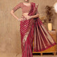 Rajwada Maroon Woven Banarasi Silk Saree With Unstitched Blouse For Women