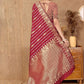 Rajwada Maroon Woven Banarasi Silk Saree With Unstitched Blouse For Women