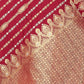 Rajwada Maroon Woven Banarasi Silk Saree With Unstitched Blouse For Women