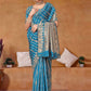 Rajwada Blue Woven Banarasi Silk Saree With Unstitched Blouse For Women
