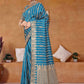 Rajwada Blue Woven Banarasi Silk Saree With Unstitched Blouse For Women
