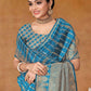 Rajwada Blue Woven Banarasi Silk Saree With Unstitched Blouse For Women