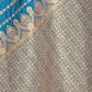 Rajwada Blue Woven Banarasi Silk Saree With Unstitched Blouse For Women