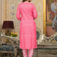 Rajwada Pink Printed Cotton Stitched Kurta Set For Women